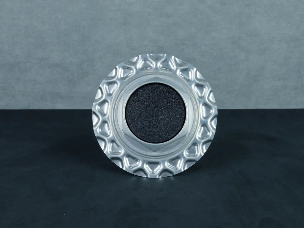 BBS 14" Style 5 center caps -   alu billet hexagons + alu waffle plate